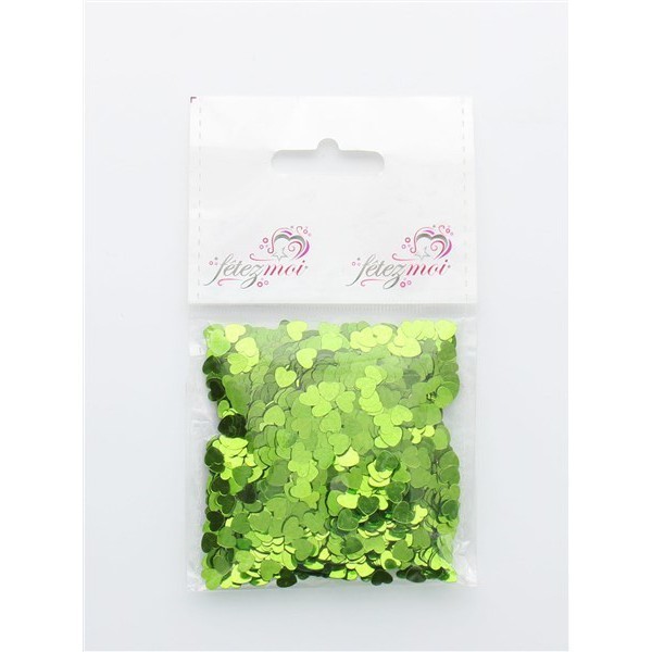 confettis en coeur vert - 18 gr