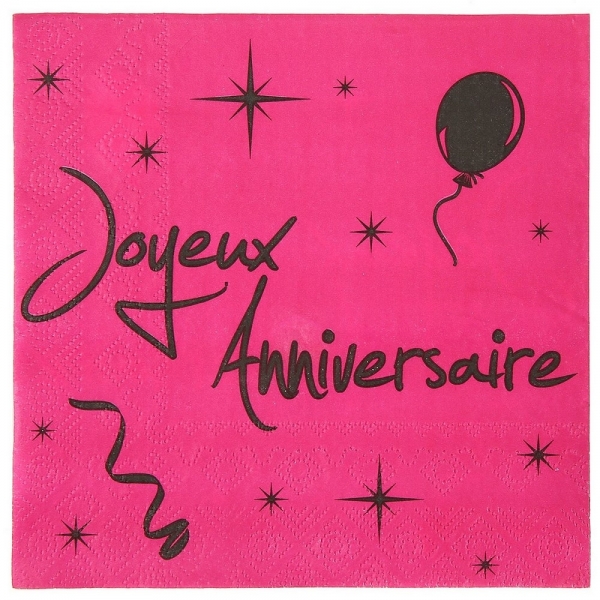 20 serviettes de table ja - fuchsia