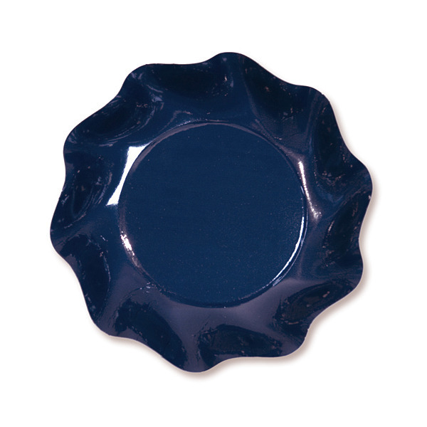 10 coupelles rondes en carton bleu foncé party line 18.5 cm