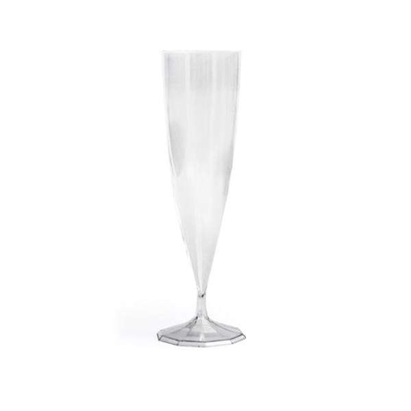 10 flûtes à champagne en plastique rigide monobloc cristal 13 cl