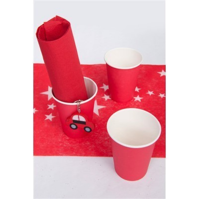 10 gobelets unis en carton rouge - 25 cl 