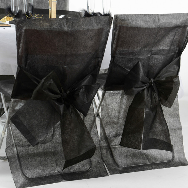 10 housses de chaise avec noeud - noir