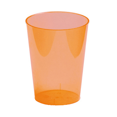 8 verres en plastique rigide mandarine 30 cl