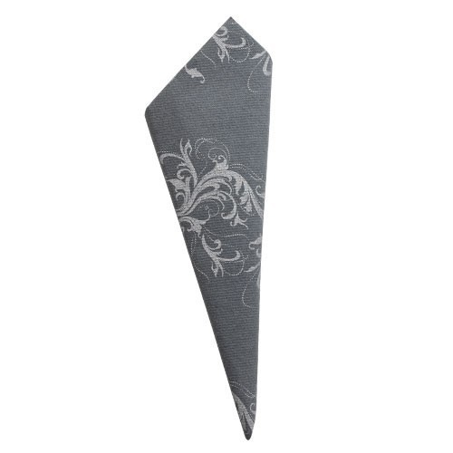 25 serviettes papier harmony anthracite / argent 40 cm 