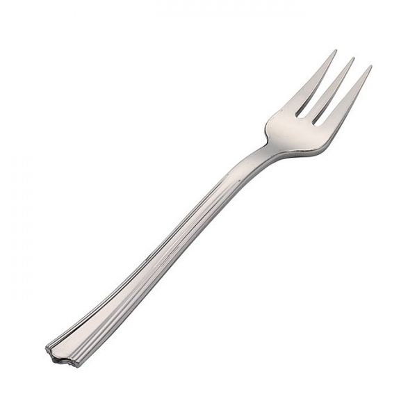 40 mini fourchettes flair en plastique argent 11 cm