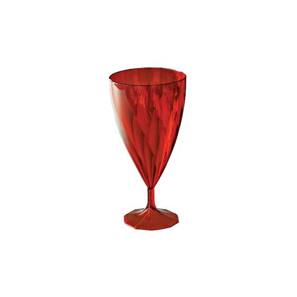 6 verres à eau design plastique rigide cristal rouge 20 cl