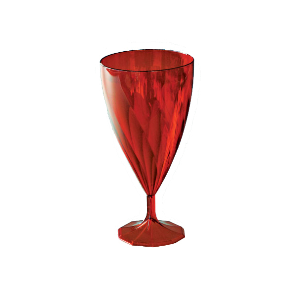 6 verres à vin design plastique rigide rouge 15 cl