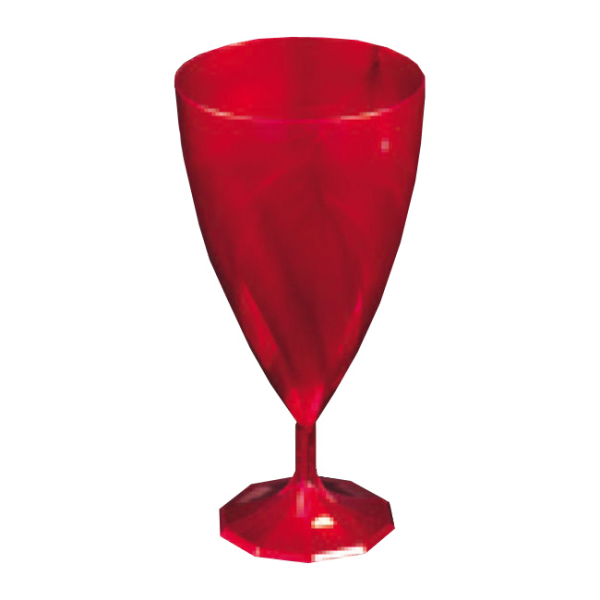 6 verres à eau design plastique rigide rouge carmin 20 cl