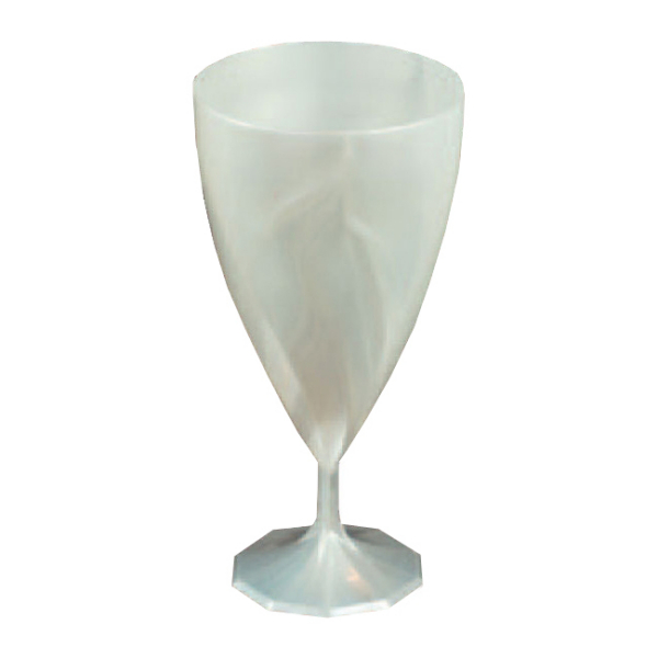 6 verres à vin design plastique rigide blanc nacré 15 cl