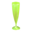 10 flûtes à Champagne en plastique rigide monobloc vert anis 13 cl