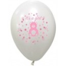 8 ballons baby shower girl