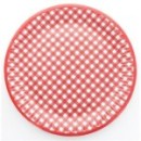 10 Assiettes en carton Vichy - Rouge