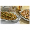 5 plateaux en plastique rigide ovale argent 27x40 cm
