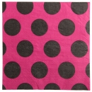 10 Serviettes de table à gros pois - Fuchsia