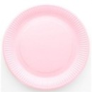 10 Assiettes en carton laquée Rose - Fetez-moi