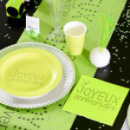 20 Serviettes de table Joyeux Anniversaire en papier - Vert