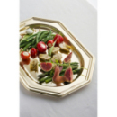 5 plateaux en plastique rigide octogonal or 24x36 cm