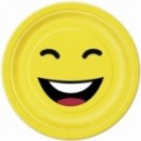 10 Assiettes fun en carton jaune - 23 cm 
