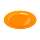 6 assiettes en plastique rigide ronde orange 26 cm