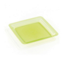 20 assiettes en plastique rigide carré vert anis 23 cm