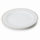 20 assiettes en plastique rigide blanc liseré or 26 cm