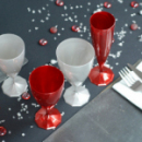 6 verres à eau design plastique rigide rouge carmin 20 cl