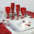 6 verres à eau design plastique rigide rouge carmin 20 cl