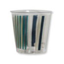 10 gobelets en plastique transparent à rayures PARTY LINE