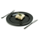 20 assiettes en plastique rigide noir 26 cm