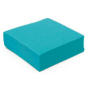 50 serviettes papier microgaufré double épaisseur turquoise 38 cm