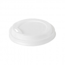 40 Couvercles en bio-plastique blanc biodégradable pour gobelets 24 cl