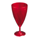 6 verres à vin design plastique rigide rouge carmin 15 cl