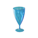 6 verres à vin design plastique rigide bleu 15 cl