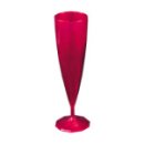 10 flûtes à Champagne en plastique rigide monobloc rose magenta 13 cl