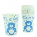 10 gobelets en carton baby shower boy