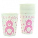 10 gobelets en carton baby shower girl