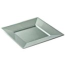 12 assiettes en plastique rigide carré argent PRESTIGE 24 cm