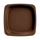 20 assiettes en plastique rigide carré marron 18 cm