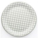 10 Assiettes en carton Vichy - Gris