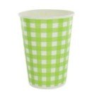 10 Gobelets en carton Vichy - Vert