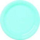 12 assiettes en plastique rondes turquoise PRESTIGE 24 cm