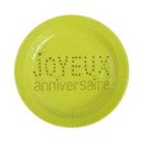 10 assiettes joyeux anniversaire en carton - vert