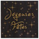 20 Serviettes de table Joyeuses Fêtes en papier - Noir