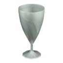 6 verres à vin design plastique rigide argent 15 cl