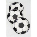 10 Assiettes Football en carton blanc - 23 cm