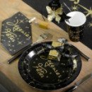 10 Assiettes Joyeuses Fêtes en carton - Noir