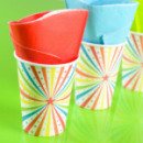 10 Gobelets Cirque en carton - Multicolore