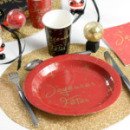 10 Assiettes Joyeuses Fêtes en carton - Rouge