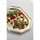 5 plateaux en plastique rigide octogonal or 24x36 cm