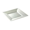 12 assiettes en plastique rigide carré blanc nacré PRESTIGE 18 cm